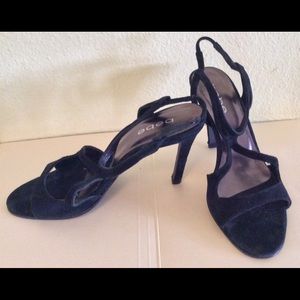 Bebe Made in Spain Suede Leather High Heels Sandals Strap Style